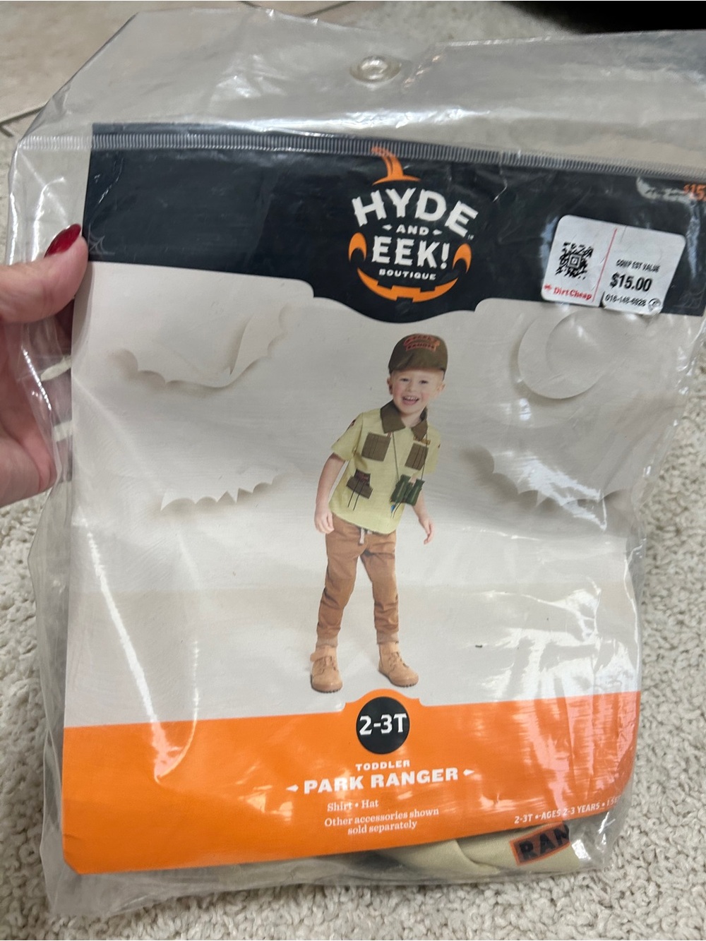 Hyde & Eek! Toddler Park Ranger Costume - Green & Tan. Never worn! 2T